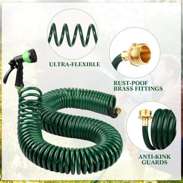Hot Sale EVA Spring Garden Hose 7.5m with Brass Connector