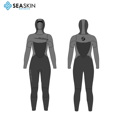 Seaskin 5/4mm Women Chest Zip Hooded GBS Fullsuit