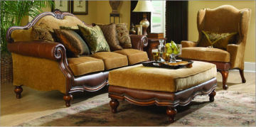 Deluxe European Style Leather Classic Sofa Sets 1+2+3 YY1009
