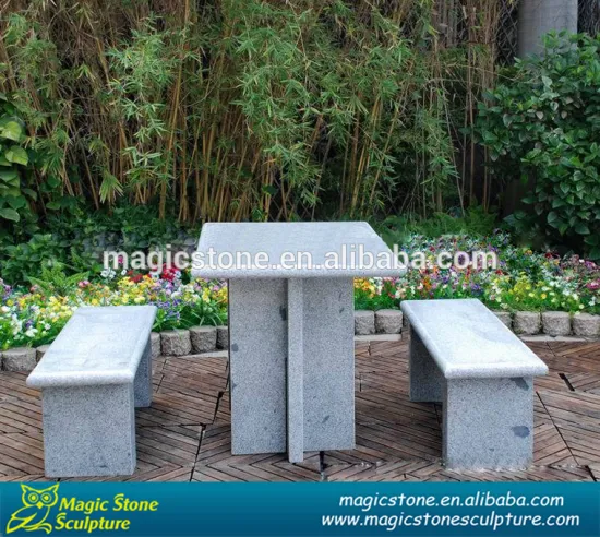 natural garden stone table and chair