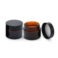 Productie van hoge kwaliteit lege gekleurde barnsteenglas cosmetische crème potten containers 4oz 2oz 1oz