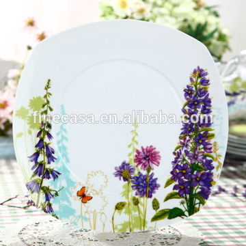 10.5 Inches Hyper White Porcelain Square Platter with Smooth Edges