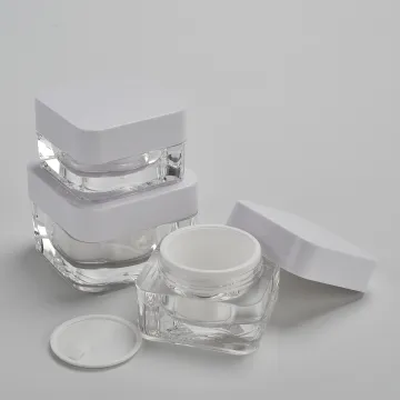 Face Care Cosmetic Acrylic Square 30G Cream Jar