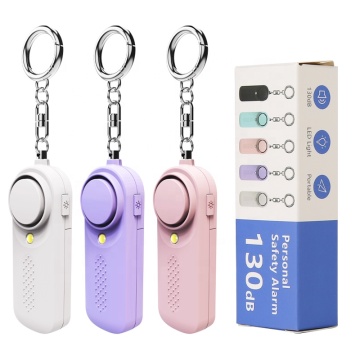 卸売ホットセールポータブルLEDライト緊急アラームSOSセキュリティサウンドのセキュリティキーチェーン
