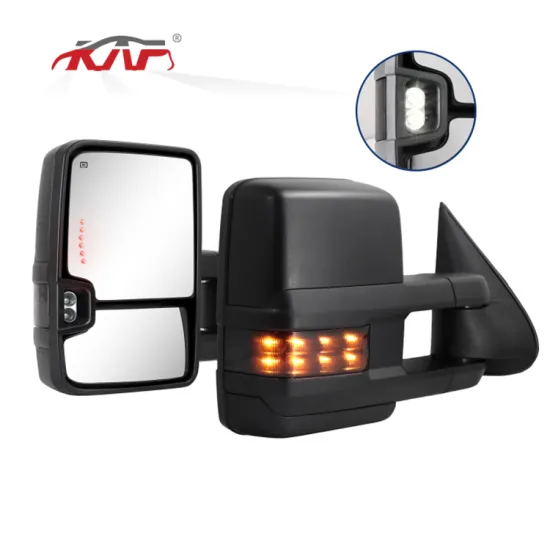 Power Heated Arrow Signal Black Texture Indicator Light Led Car Rear View Tow Mirror for chevy Silverado GMC Sierra 1999-2002
