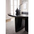 Modern Quality Black Solid Round Stable Dining Table