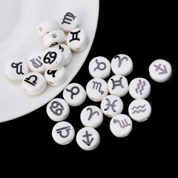 10 pezzi per perle in ceramica con costellazione