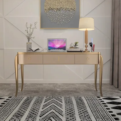 Vantervi High-End Golden Base Luxury Home Office Future Computer Desk