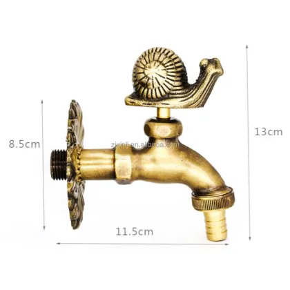 Antique Bronze Brass Snail Shape Garden Faucet