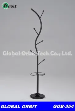 Antique metal clothes rack shelves in tree coat stand with umbrella holder