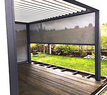 High Quality ALUFRONT Blackout Motorized Outdoor Ziptrack Blind