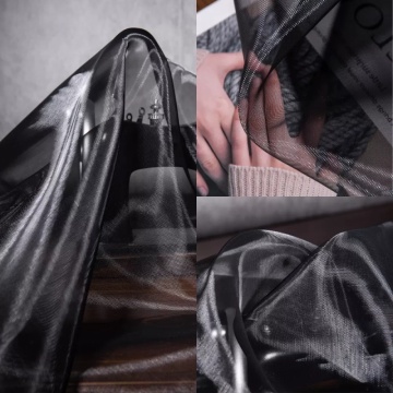 Black Hard Extra Hard Mesh with Light See-Through, Wide Plastic Lining Fabric for Clothing Shaping