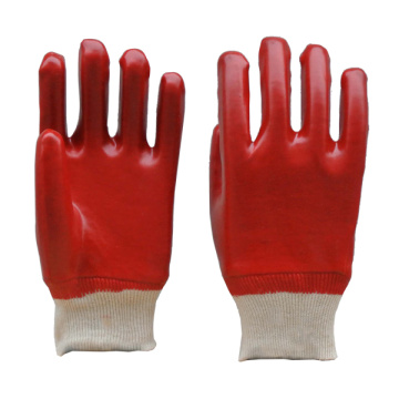 Красные PVC работают промышленные химические перчатки