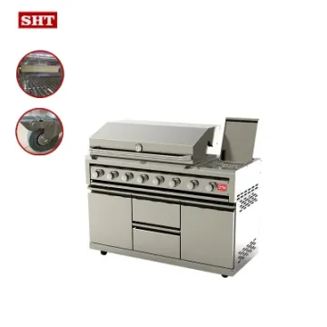 New Metal Kitchen 8 Burners Big Drawers Natural LPG Outdoor BBQ Gas Grill
