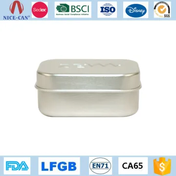 Small Silver Rectangle Aluminum Tin Container