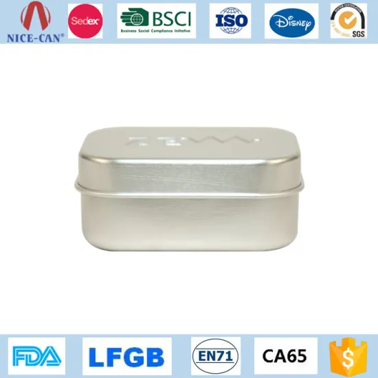 Small Silver Rectangle Aluminum Tin Container