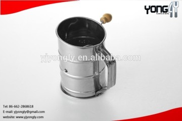 5 Cup Baking Pastry Screen Stainless Steel Crank style vibrating flour sifter