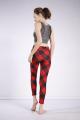 Leggings elastici alti a vita alta stampati in tartan da donna