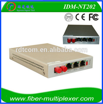 2FXO/FXS 2Ethernet over fiber multiplexer IDM-NT202