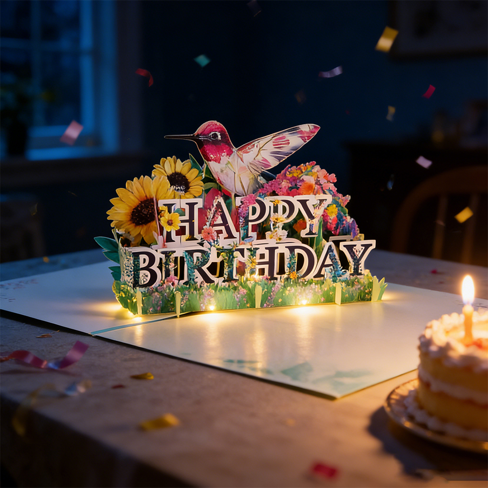 Happy birthday sound light card