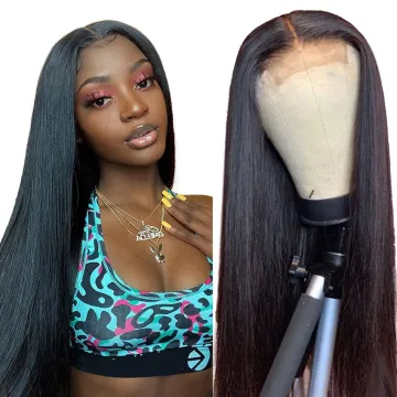 Raw Indian Cuticle Aligned Human Virgin Hair Lace Front Wig Wholesale Full HD Lace Closure Frontal Wig Straight Hair Pre Plucked