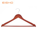 EISHO Perchas De Traje De Madera Planas Marrones Con Barra