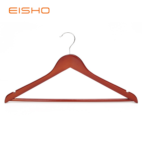 EISHO Brown Flat Wood Suit Hangers With Bar