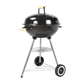 18" Inch Apple Shape Portable Charcoal Barbecue Kettle Grill Two Wheel Tripod Kettle Charcoal Bbq Grill