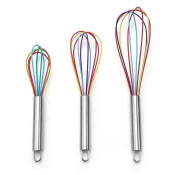 8/10/12 Inch Silicone Hand Egg Whisk with Stainless Steel Handle