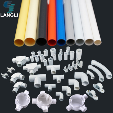 Accesorios eléctricos de tubería de pvc de diferentes tamaños de colores