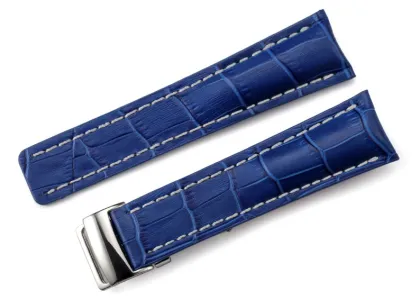 Watch Leather Band for Breitling Luxury Royalblue Watch Strap Watch Belt Watch Bracelet With Deployment Buckle
