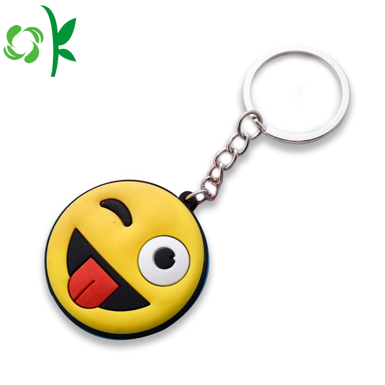 Fashion Cartoon Emoji Smile Silicone Key Chains