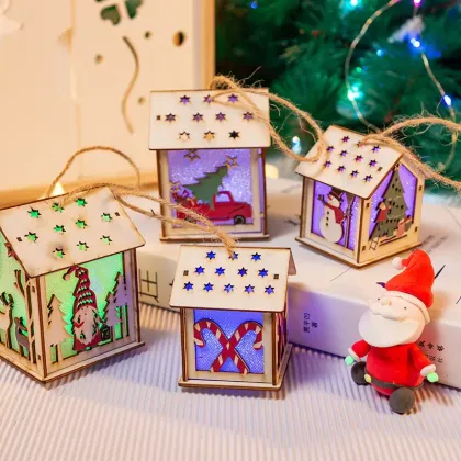 Enchanting Santa House Puzzle Lamp