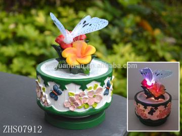 Decorative polyresin music box with LED for home decor
