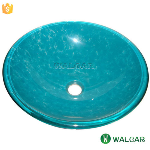 Blue Oval Glass Vessel Bathroom