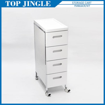 4-tier Mdf Narrow Drawer Trolley With Wheels And Tray