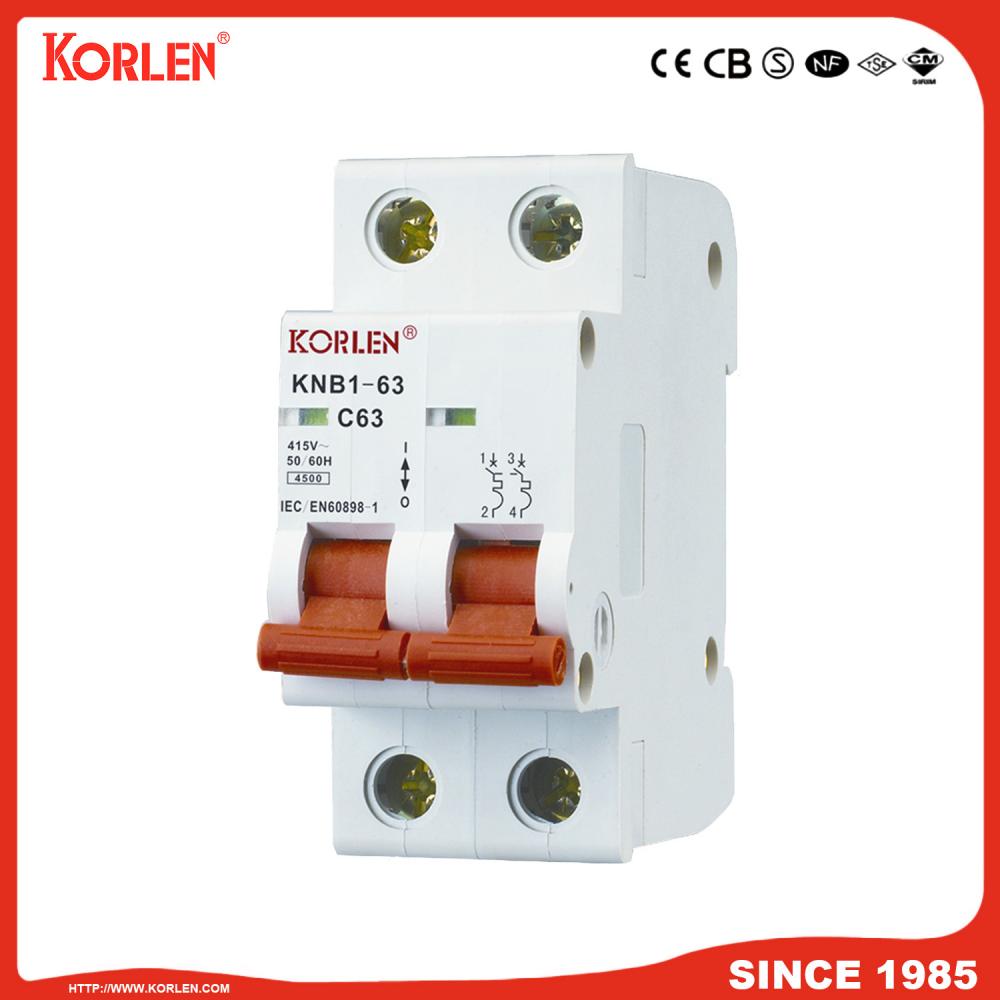 6ka Mini Circuit Breaker with SEMKO KNB1-63 1P