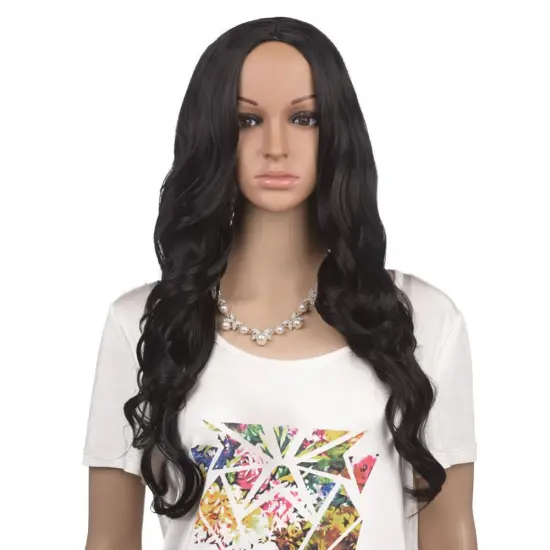 ZYR 26inch  black  Light brown Dark brown Long Wigs Cosplay Natural Synthetic Women' s  Loose Wave  Wig Heat Resistant Hair