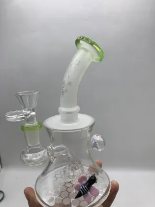 Honeycomb Small Glass Bongs with a little bee