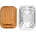 Glass Food Storage Containers with bamboo Lids