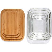 Glass Food Storage Containers with bamboo Lids