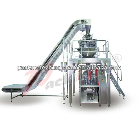 Automatic granular product inclined packaging line for food, herbal pieces, chemical products