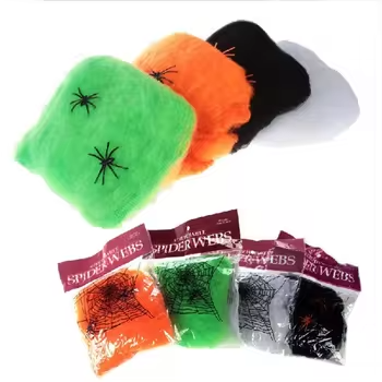 24PCS Halloween Props Set: Spider Cotton Web & Skeleton Decorations for Indoor/Outdoor