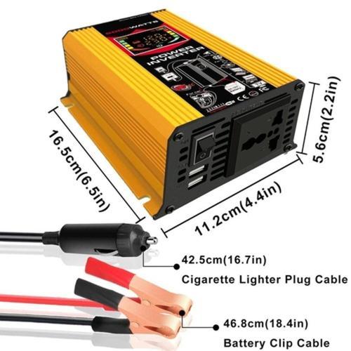 New Car Conversion Inverter LED Display Dual USB Yellow 6000W 4000W 3000W Inverter 12V-220V Multiple Protection