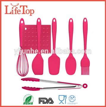 Premium 7Pieces Silicone Kitchen Utensils Set,whisk,tong,spatula,brush,pot holder
