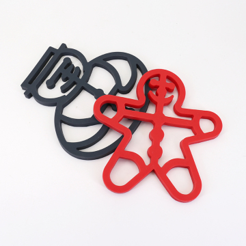 Christmas Series Mini Gingerbread Man Snowman Heat-Resistant Silicone Trivets for Hot Pots - Perfect Kids Party Place Mats