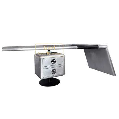 Vintage Aviator Wing Desk - Mid Century Aluminium Aviation Furniture