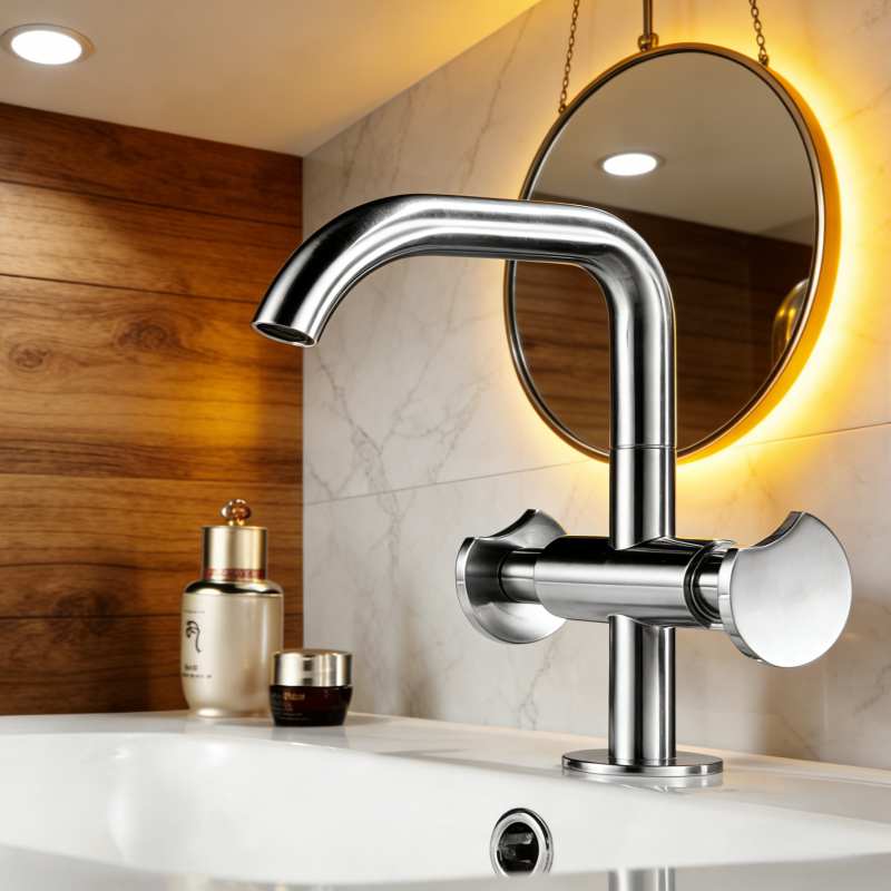 Double Lever Basin Mixer Tall