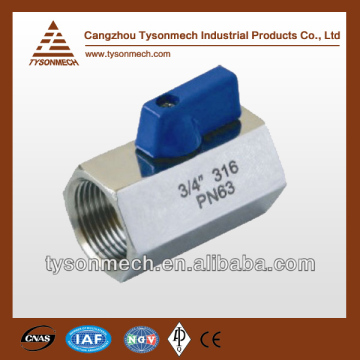 Tysonmech hot sale new designed stainless steel 2 way mini ball valve