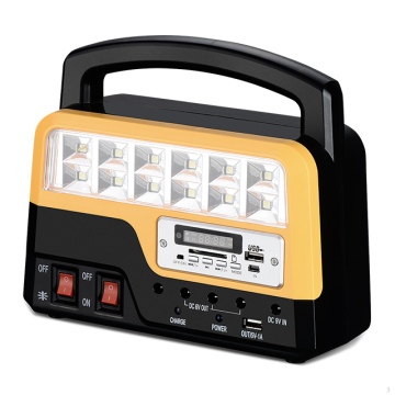 Multifunctional Solar-Powered Rechargeable Mobile Charger with LED Lantern, MP3, USB, and Radio